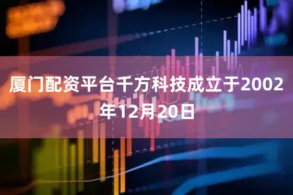 厦门配资平台千方科技成立于2002年12月20日